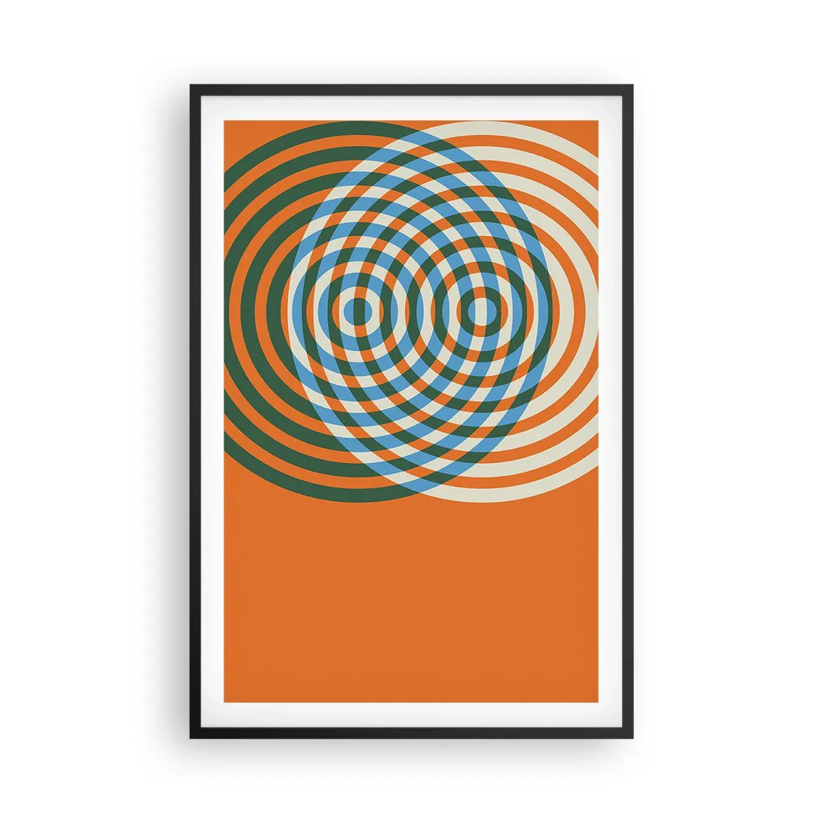 Plagát v čiernom ráme - Abstraktná kruhová variácia - 61x91 cm