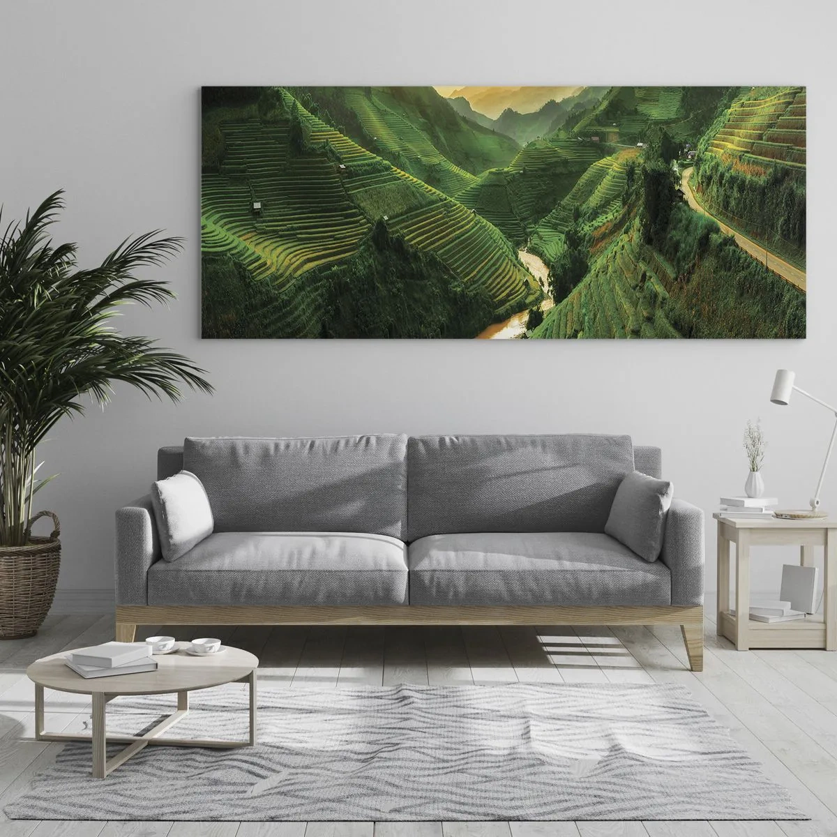 Obraz na skle - Vietnamské údolie - 100x40 cm