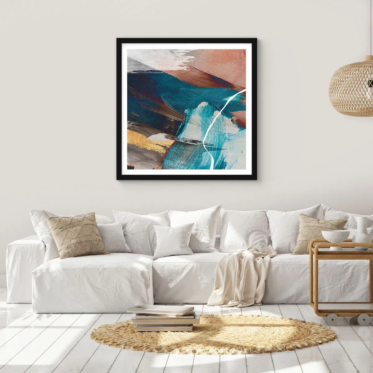 Plagát v čiernom ráme - Na plno a s energiou - 50x50 cm