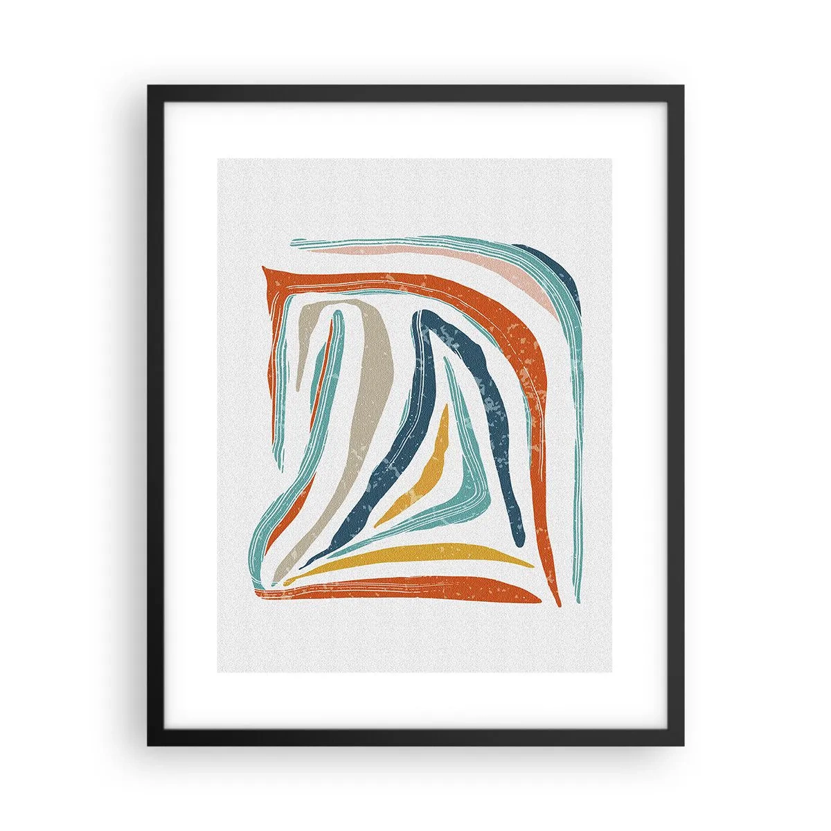 Plagát v čiernom ráme - Priateľsky usmievavá abstrakcia - 40x50 cm