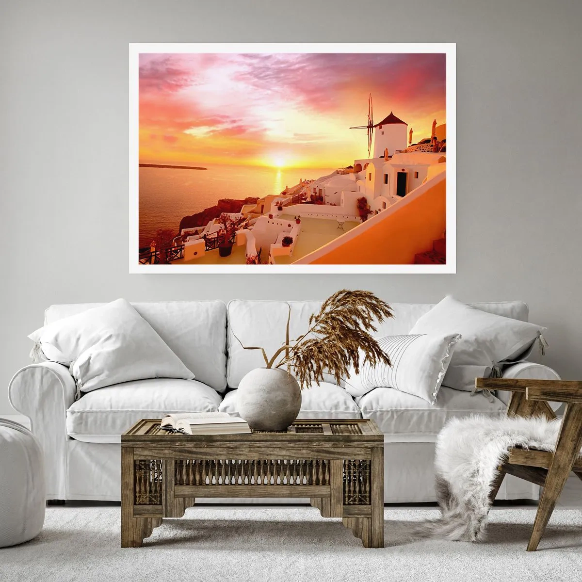 Plagát - Rozplynúť sa v bielej a zlatej - 70x50 cm