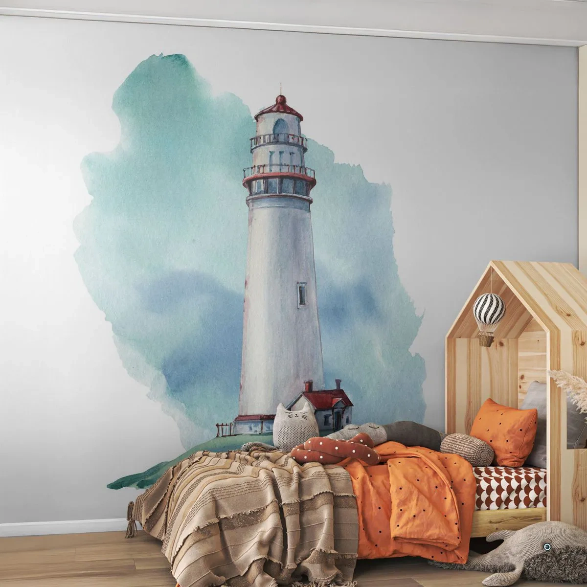 Fototapeta Premium Sand - Nežná sestra blankytu - Maják, Prímorské, Kreslenie - 100x70 cm