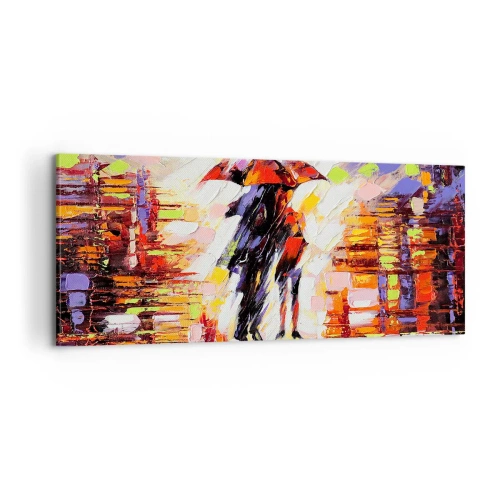 Obraz na plátne - Spoločne cez noc a dážď - 100x40 cm