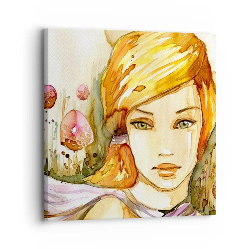 Obraz na plátne - Smaragdový pohľad, ktorý utišuje hnev - 30x30 cm