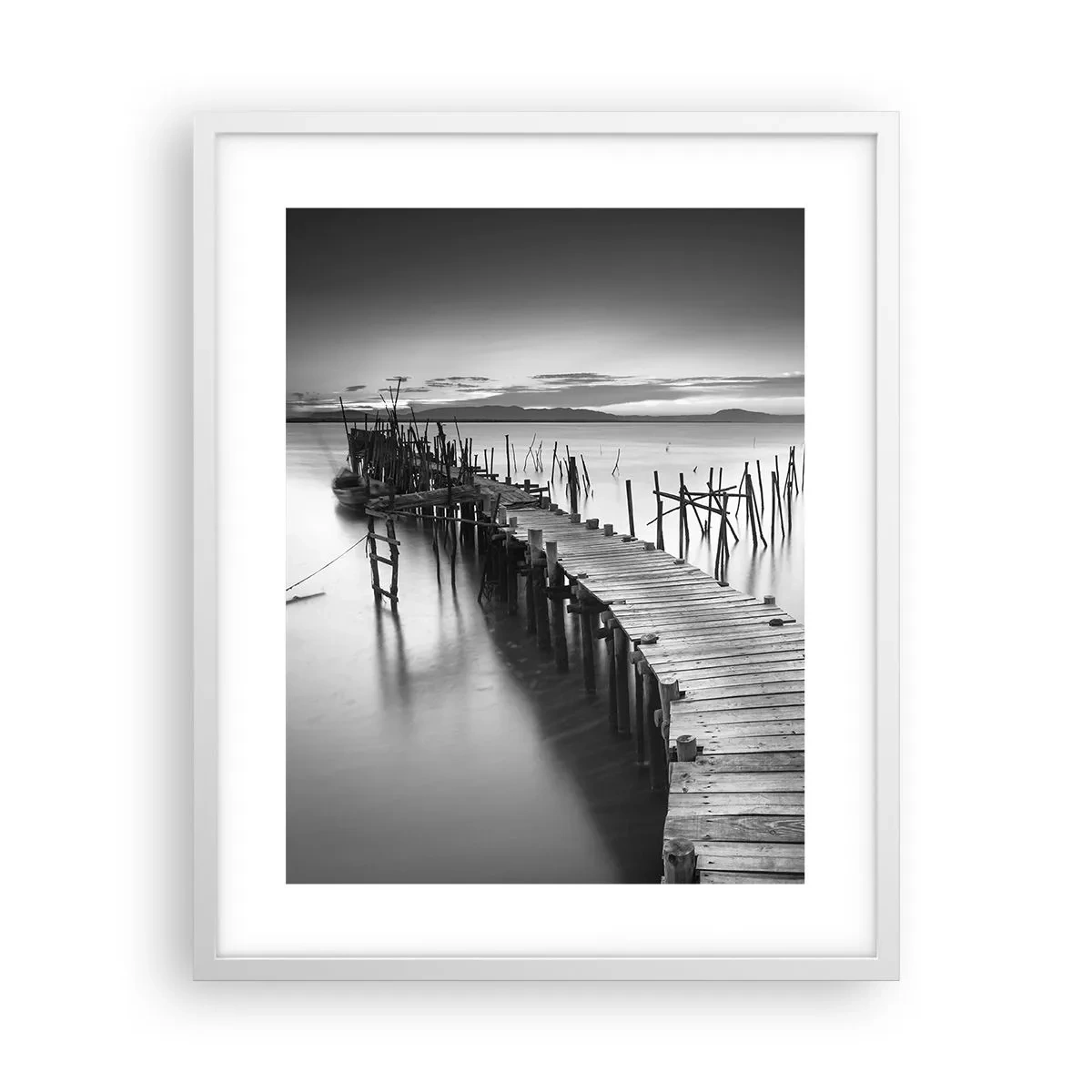 Plagát v bielom ráme - Pokoj zabudnutého brehu - 40x50 cm
