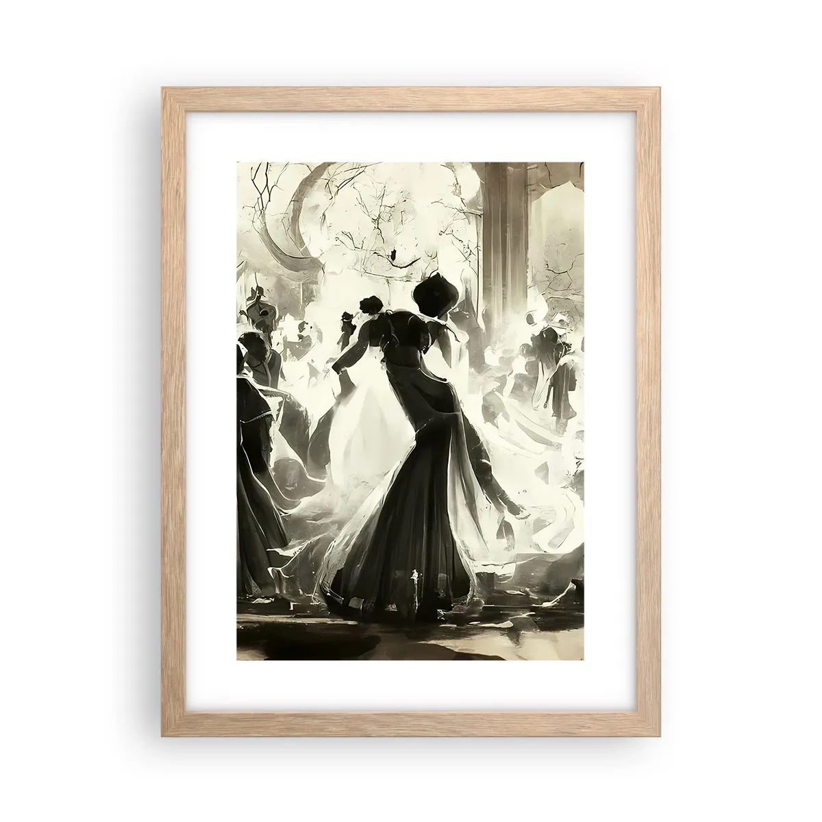 Plagát v ráme zo svetlého duba - Veľká maškaráda - 30x40 cm