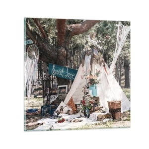 Obraz na skle - Make love… - 40x40 cm