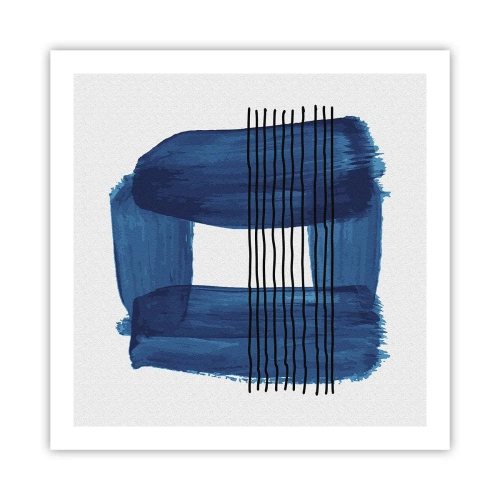 Plagát - Modročierna kompozícia - 60x60 cm
