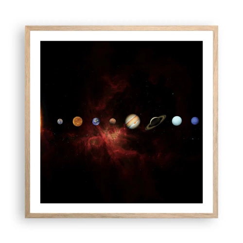 Plagát v ráme zo svetlého duba - Naša štvrť - 60x60 cm