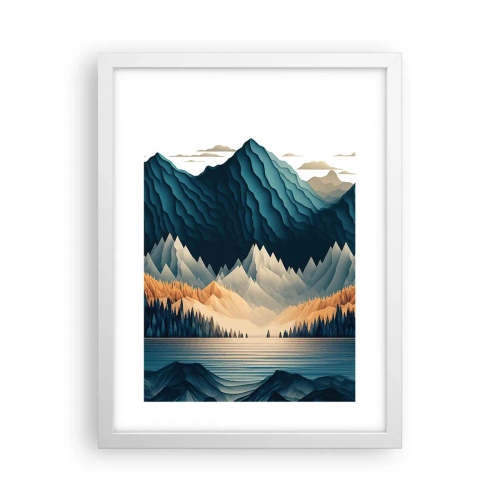 Plagát v bielom ráme - Dokonalá horská krajina - 30x40 cm
