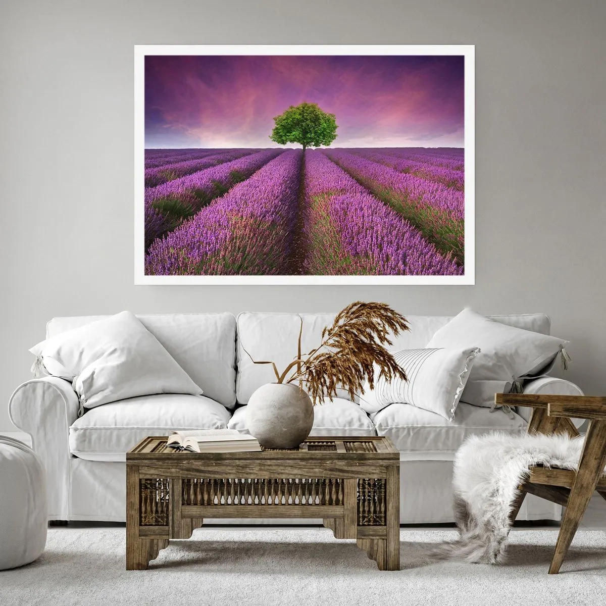 Plagát - Na levanduľových poliach - 100x70 cm