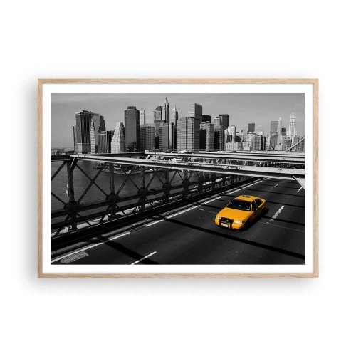 Plagát v ráme zo svetlého duba - Farba veľkomesta - 100x70 cm