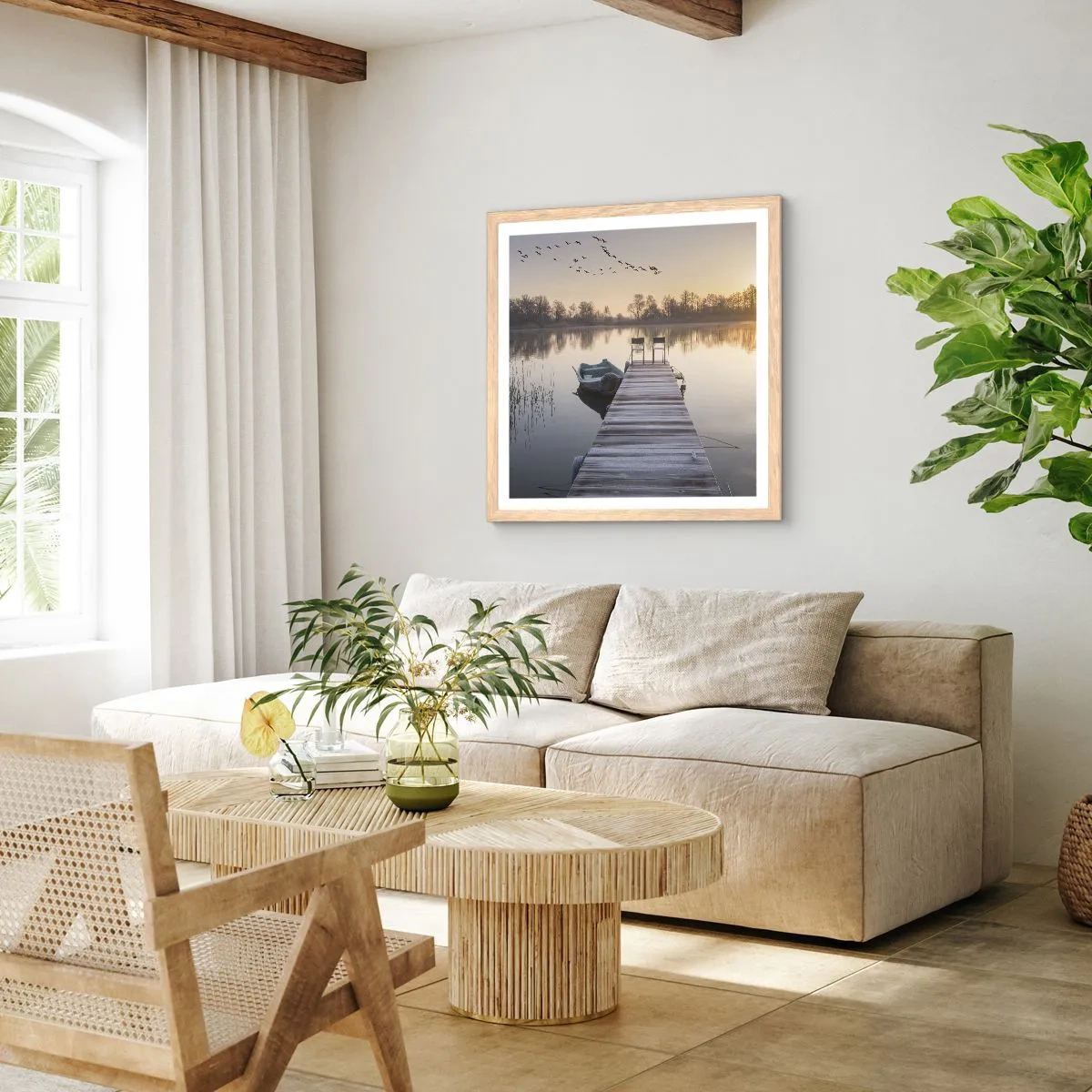 Plagát v ráme zo svetlého duba - Časom sa vrátim - 40x40 cm