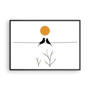 Plagát v čiernom ráme - Slávičí večer - 100x70 cm