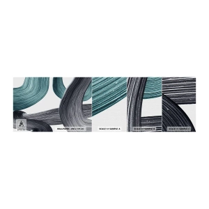Vzorka samolepiacej fototapety Deluxe Sticker - Smaragdové a čierne vlny - Maľovať, Kefa, Minimalizmus - 100x30 cm