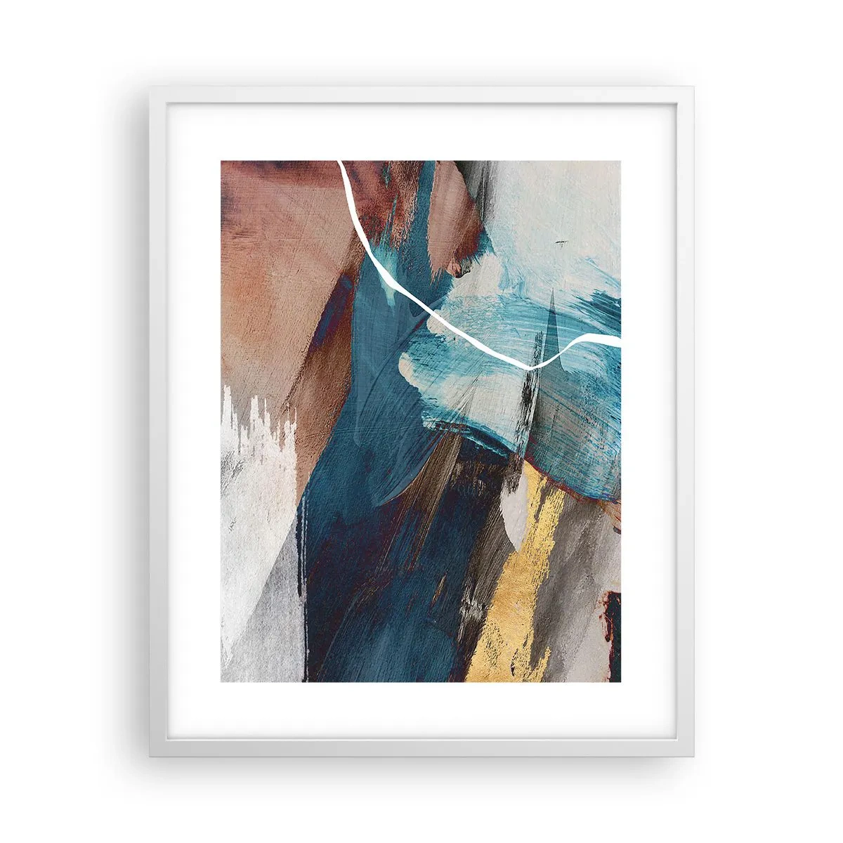 Plagát v bielom ráme - Na plno a s energiou - 40x50 cm