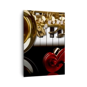 Obraz na plátne - Plech, drevo a slonovinová kosť - 70x100 cm