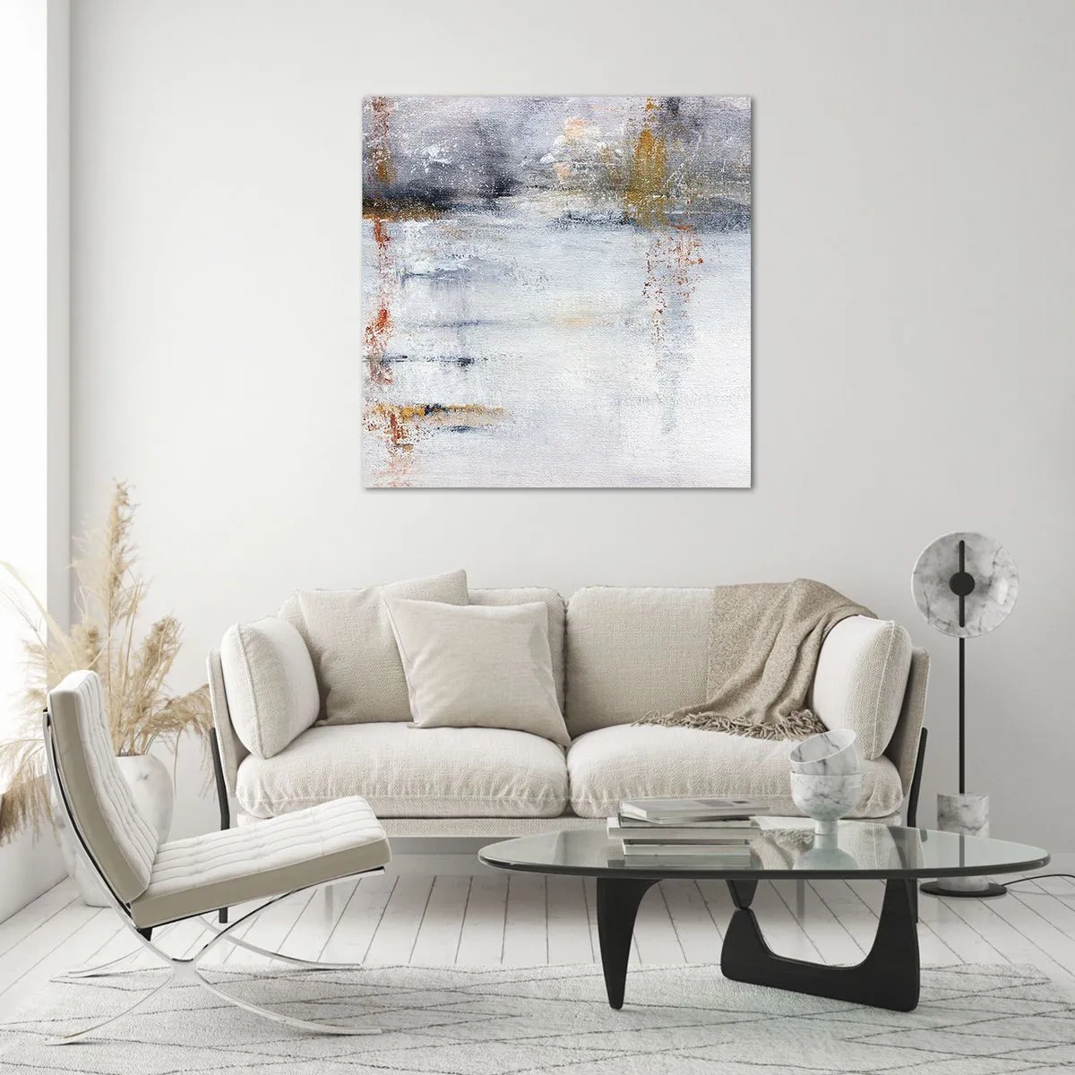 Obraz na skle - Za závojom vzduchu - 70x70 cm