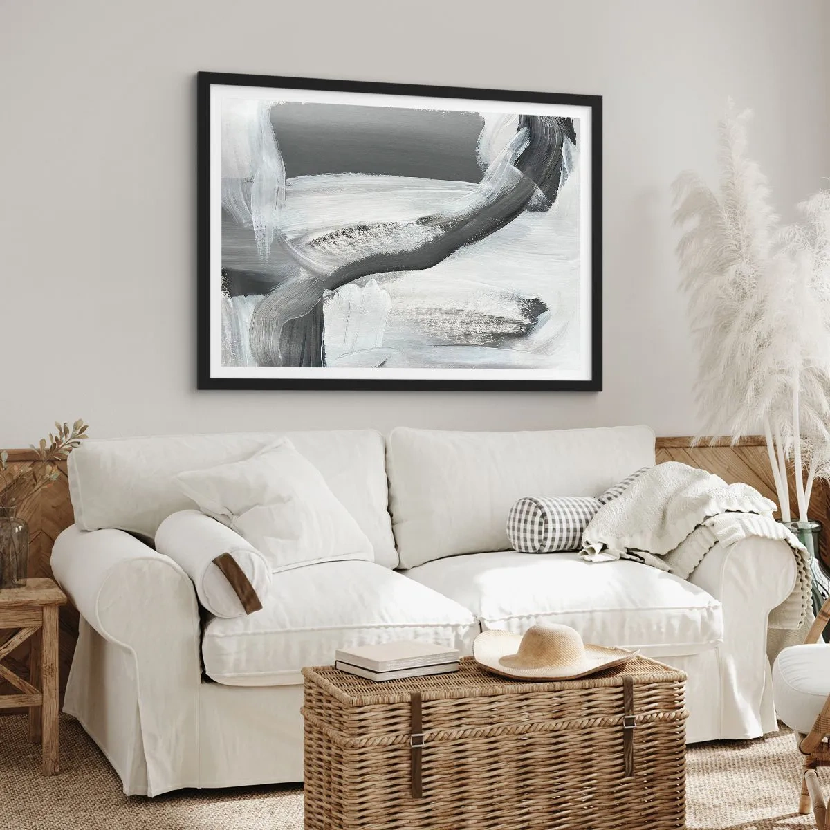 Plagát v čiernom ráme - Pevným pohybom - 40x30 cm