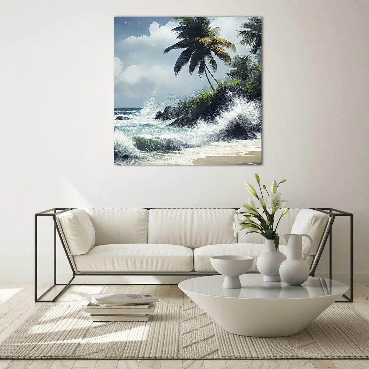 Obraz na skle - Na tropickom pobreží - 40x40 cm