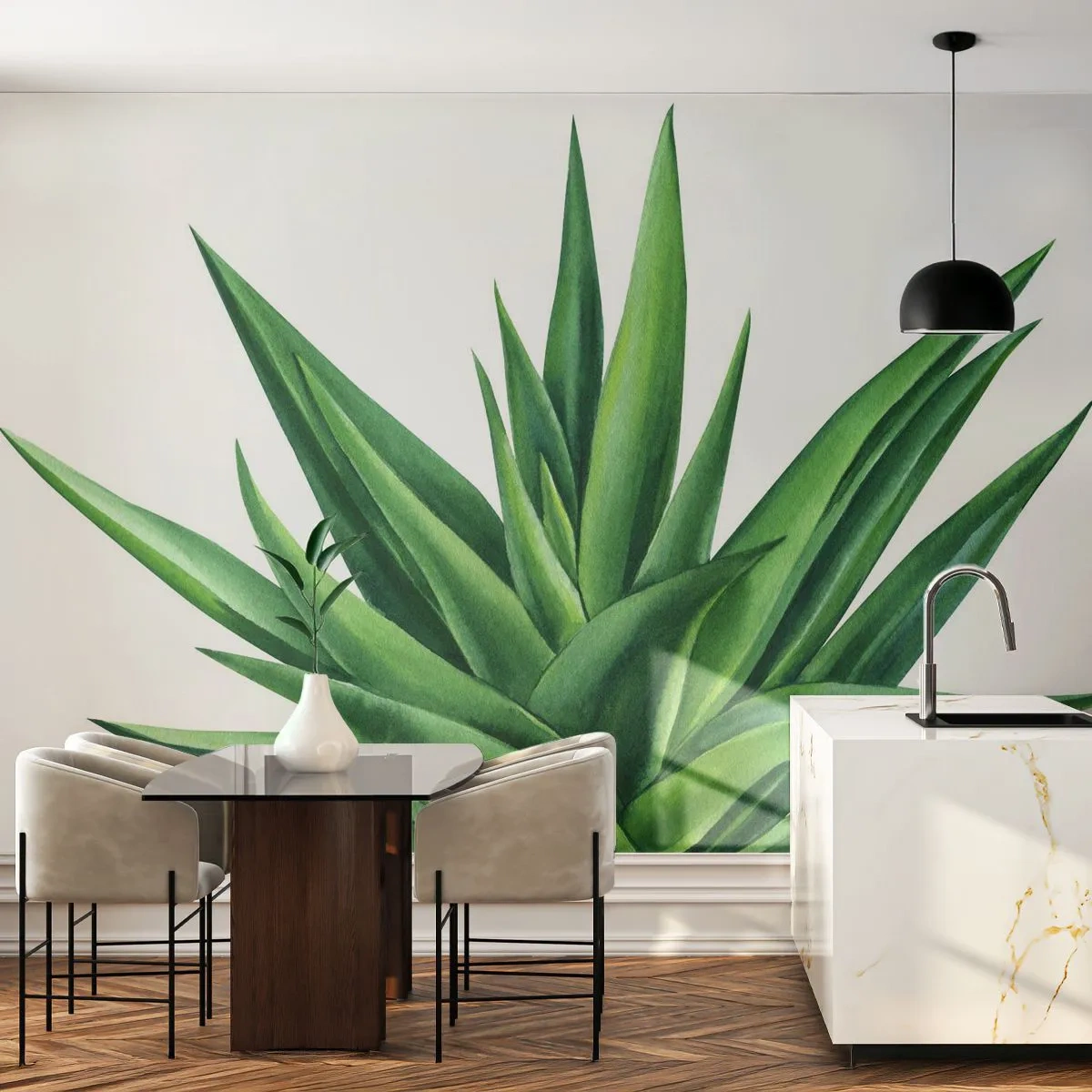 Fototapeta Premium Canvas - Zelená – sila – život - Rastlina, Aloe, Botanika - 250x175 cm