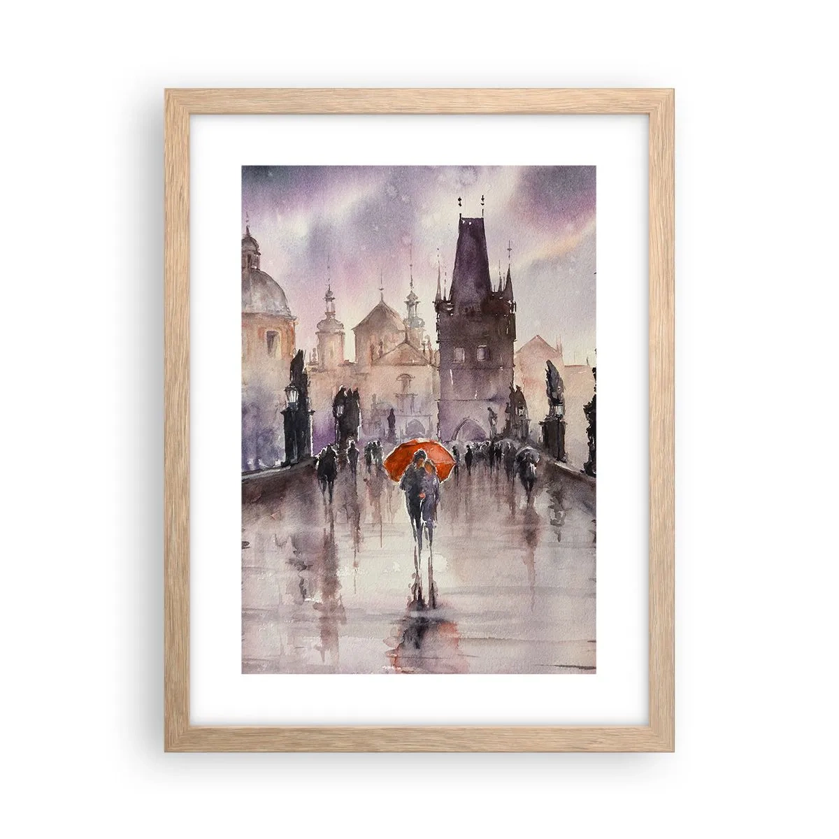 Plagát v ráme zo svetlého duba - Ľudia sa nemenia - 30x40 cm