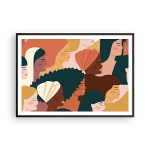 Plagát v čiernom ráme - Iba ženskosť - 100x70 cm