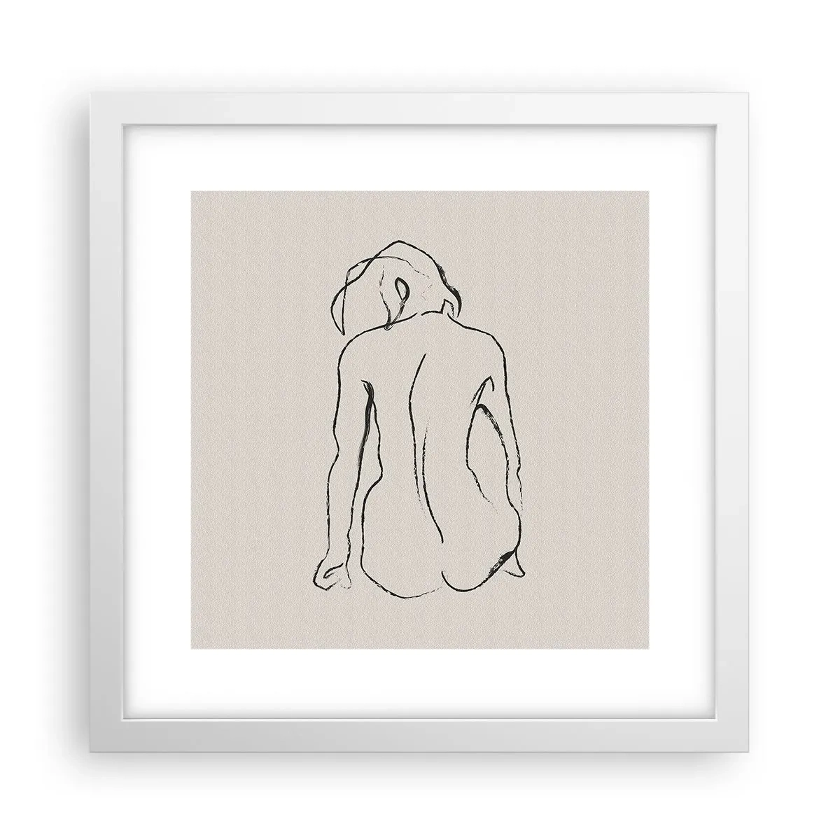 Plagát v bielom ráme - Dievčenský akt - 30x30 cm