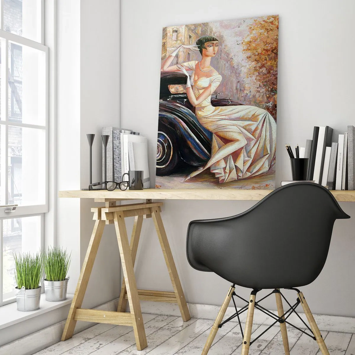 Obraz na skle - Elegancia v retro štýle - 50x70 cm
