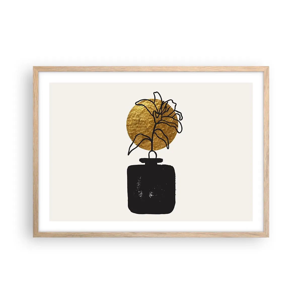 Plagát v ráme zo svetlého duba - Krása, ktorá má cenu zlata - 70x50 cm