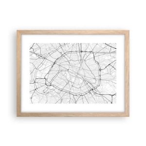 Plagát v ráme zo svetlého duba - Kvet Paríža - 40x30 cm