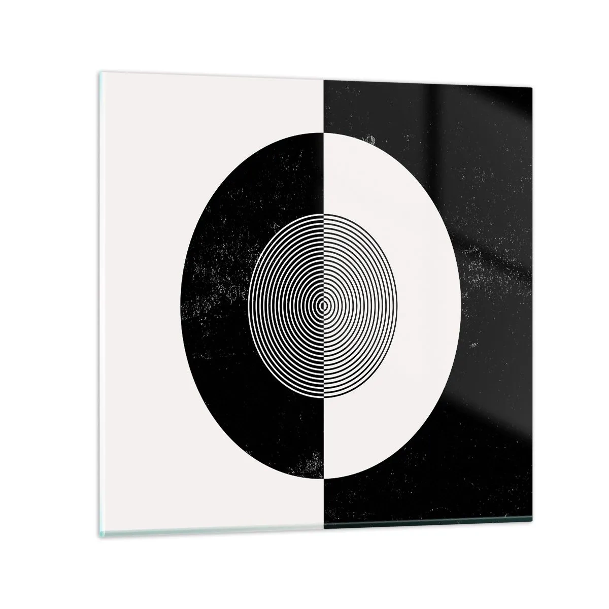 Obraz na skle - Harmónia v čiernej a bielej - 70x70 cm