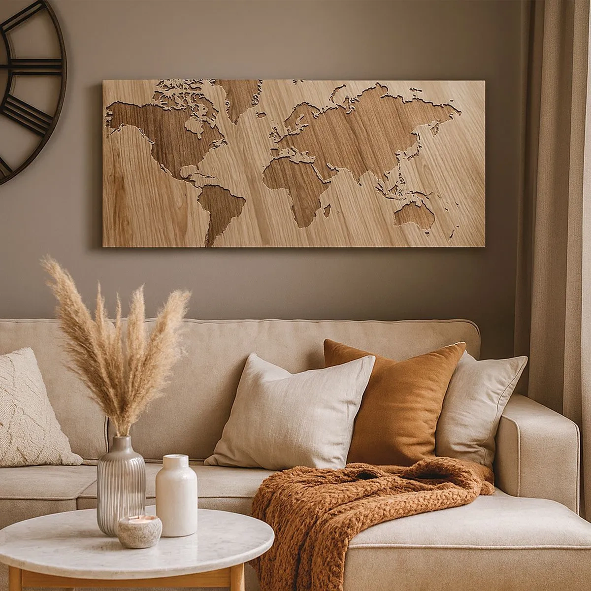 Obraz na plátne - Svet podaný na stole - 100x40 cm