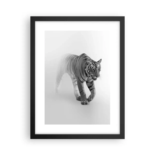 Plagát v čiernom ráme - Prikrčený v hmle - 30x40 cm