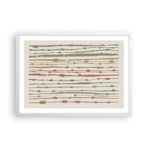 Plagát v bielom ráme - Hudobný záznam farieb - 70x50 cm
