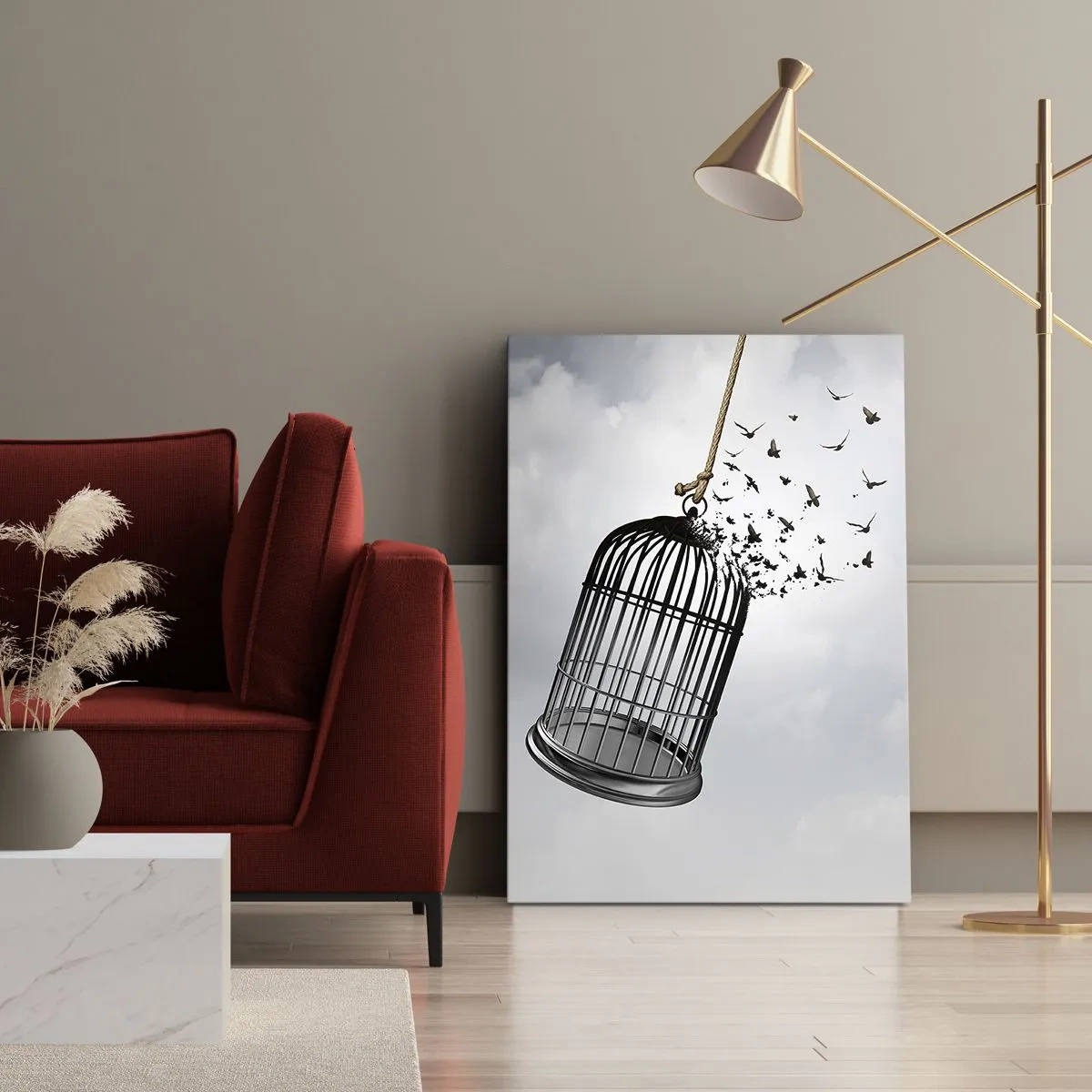 Obraz na plátne - Viera… nádej… sloboda! - 45x80 cm
