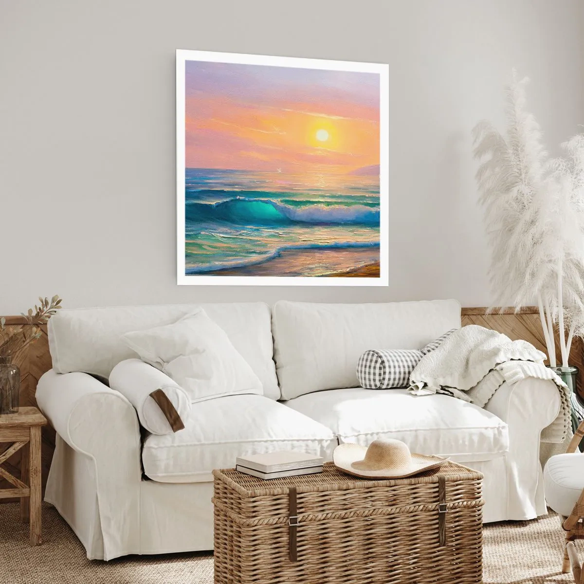 Plagát - Tyrkysová pieseň vĺn - 40x40 cm