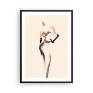 Plagát v čiernom ráme - Minimalistická ženská silueta - 50x70cm - Zo zlatých rokov Hollywoodu - Moderná nástenná dekorácia do obývacej izby a spálne ARTTOR