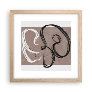 Plagát v ráme zo svetlého duba - Kompozícia – hľadanie úplnosti - 30x30 cm