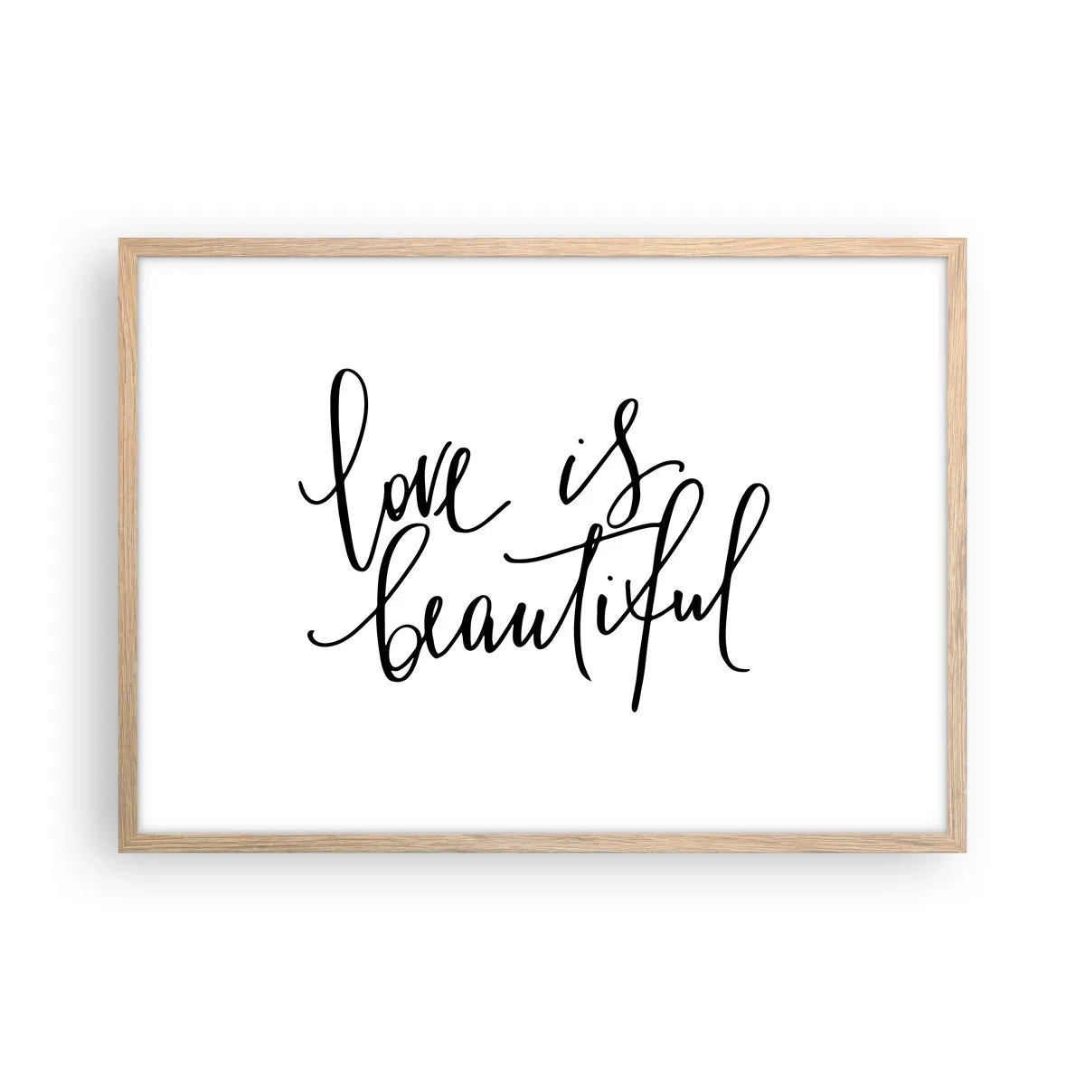 Plagát v ráme zo svetlého duba - Prečítaj a zopakuj - 70x50 cm