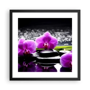 Plagát v čiernom ráme - Utopiť v tichu a pokoji - 40x40 cm