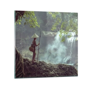 Obraz na skle - Spriatelený s prírodou - 30x30 cm