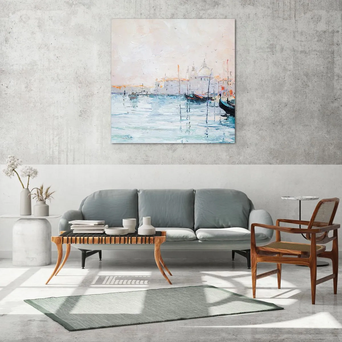 Obraz na skle - Za vodou, za hmlou - 60x60 cm