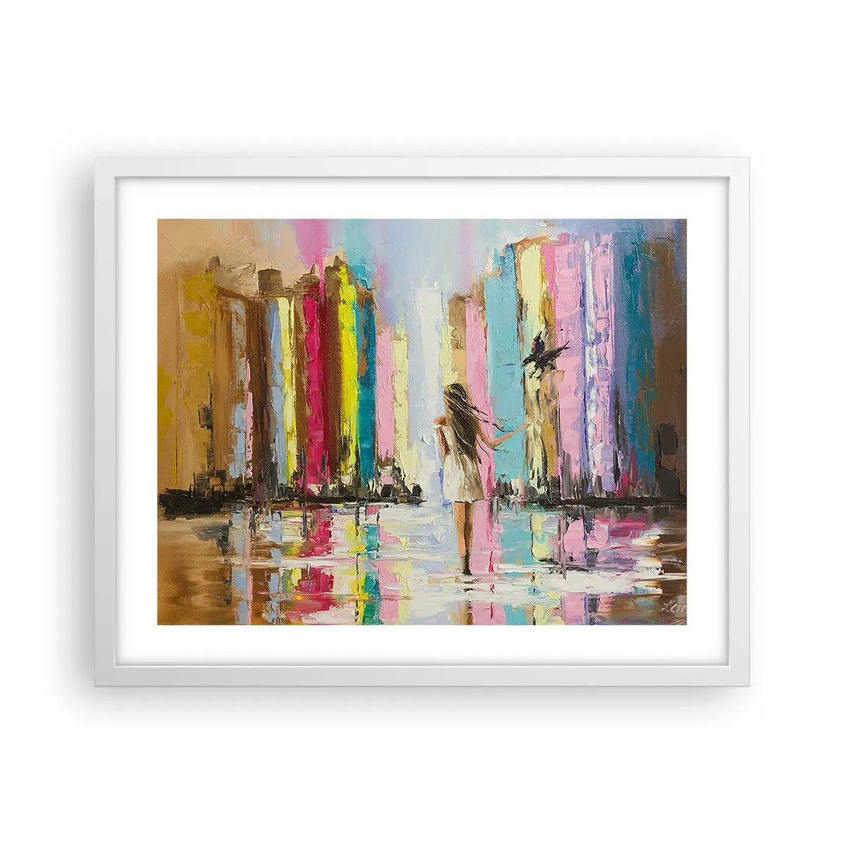 Plagát v bielom ráme - Poď so mnou - 50x40 cm