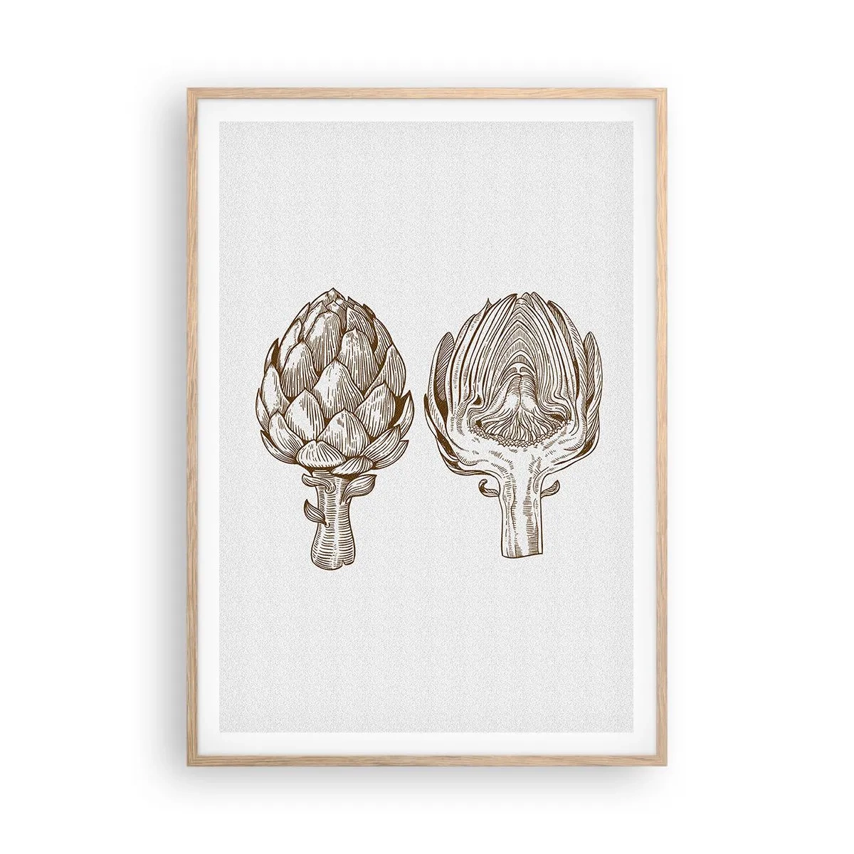 Plagát v ráme zo svetlého duba - Hodiny anatómie - 70x100 cm