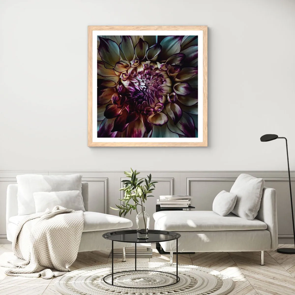 Plagát v ráme zo svetlého duba - Rozkvet mladosti - 40x40 cm