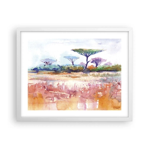 Plagát v bielom ráme - Farby savany - 50x40 cm