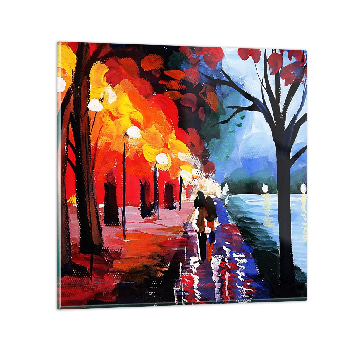 Obraz na skle - Horúca jeseň v parku - 50x50 cm