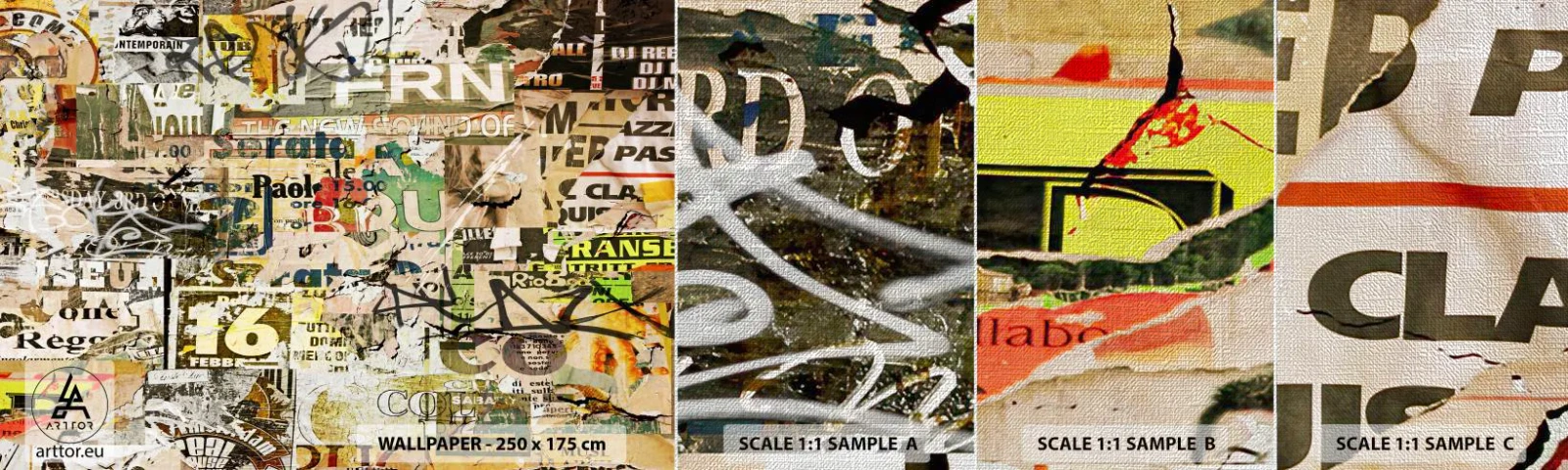 Vzorka fototapety Premium Canvas - Och, deje sa to... - Graffiti, Nástenná maľba, Kus - 100x30 cm