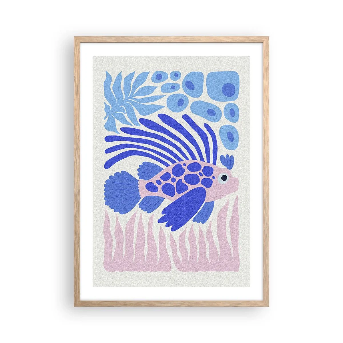 Plagát v ráme zo svetlého duba - Vo svojom živle - 50x70 cm